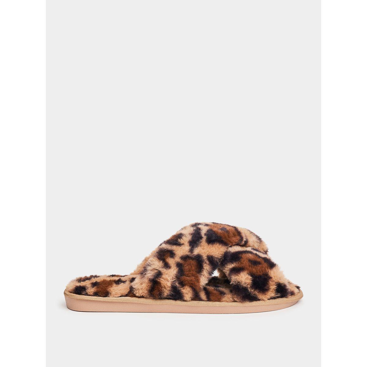 Styli Cross Strap Animal Print Bedroom Slippers-women-shoes-bedroomslippers-image-1