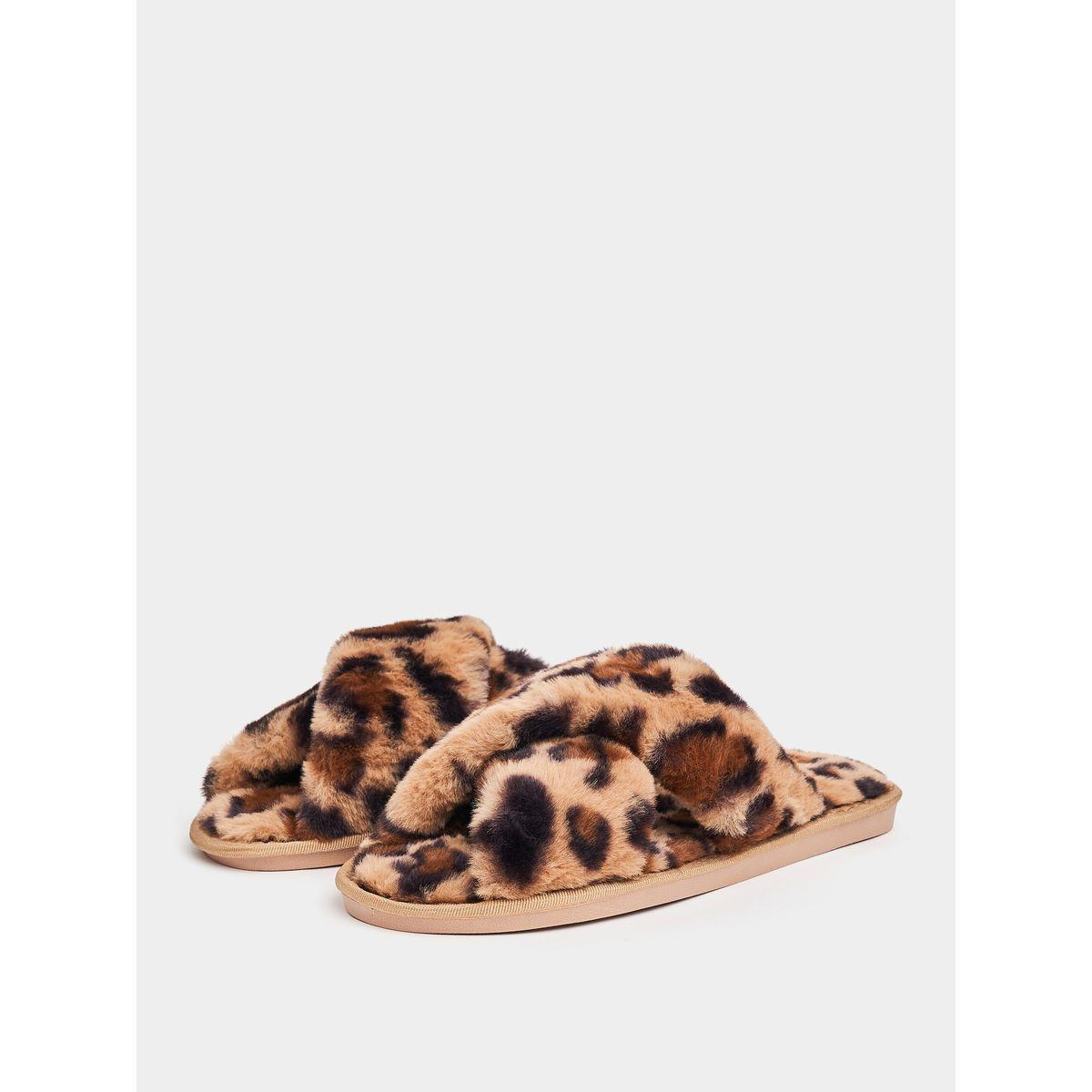 Styli Cross Strap Animal Print Bedroom Slippers-women-shoes-bedroomslippers-image-2