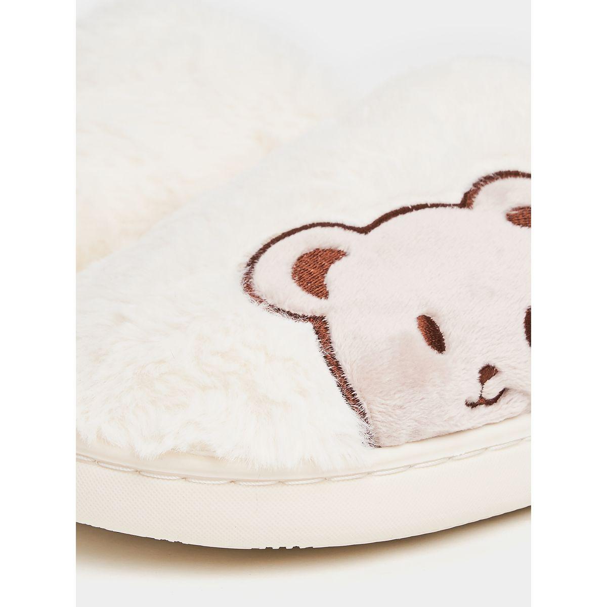 Styli Bear Embroidered Bedroom Slippers-women-shoes-bedroomslippers-image-5