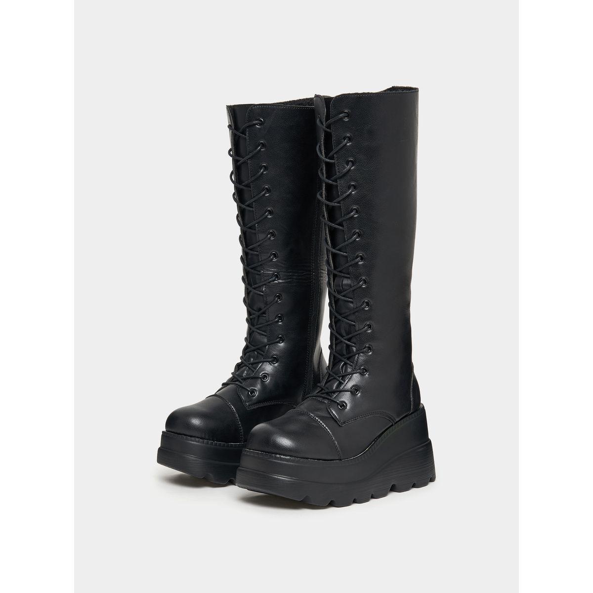 Styli Chunky Sole Calf Length Lace Up Boot-women-shoes-boots-image-3