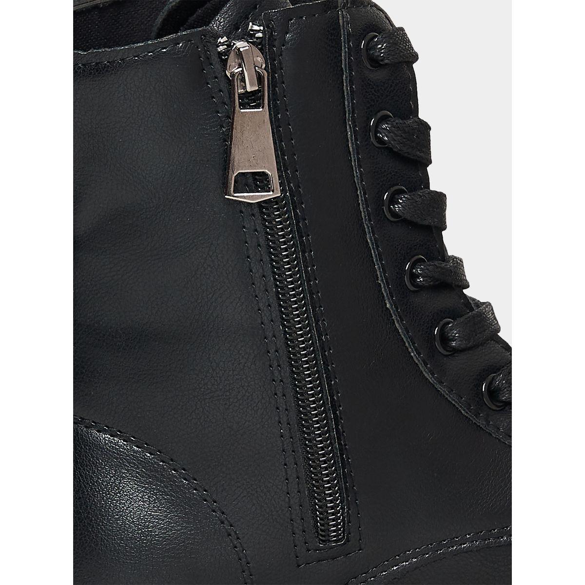 Styli Chunky Flat Ankle Length Lace Up Boots-women-shoes-boots-image-7