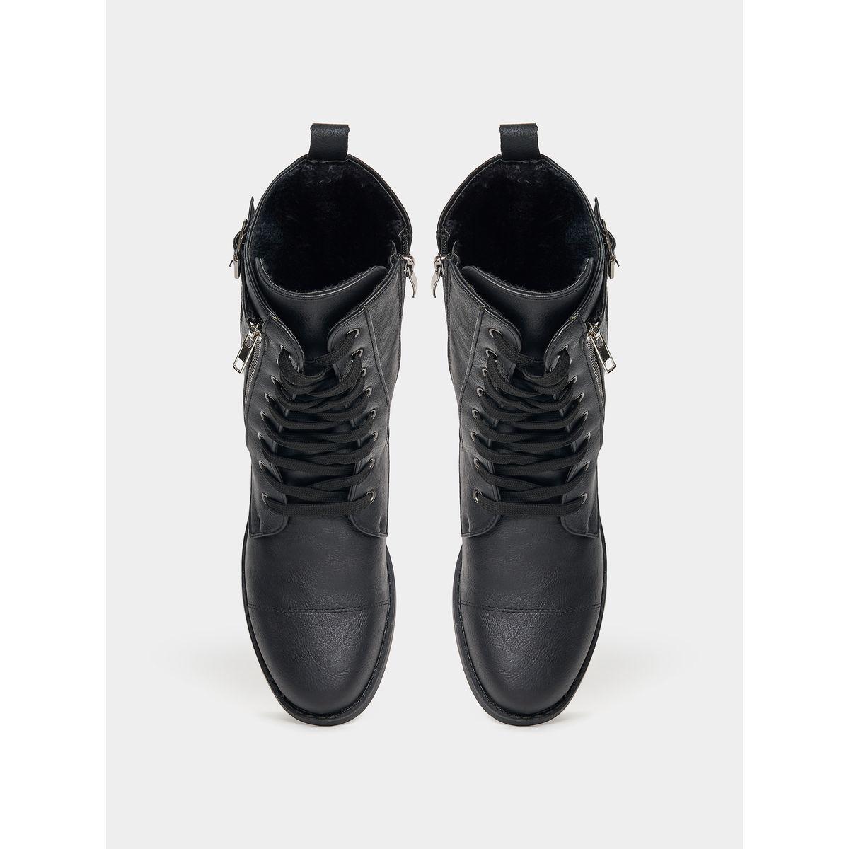 بوت مزين بسحاب غلق وأربطة-women-shoes-boots-image-4