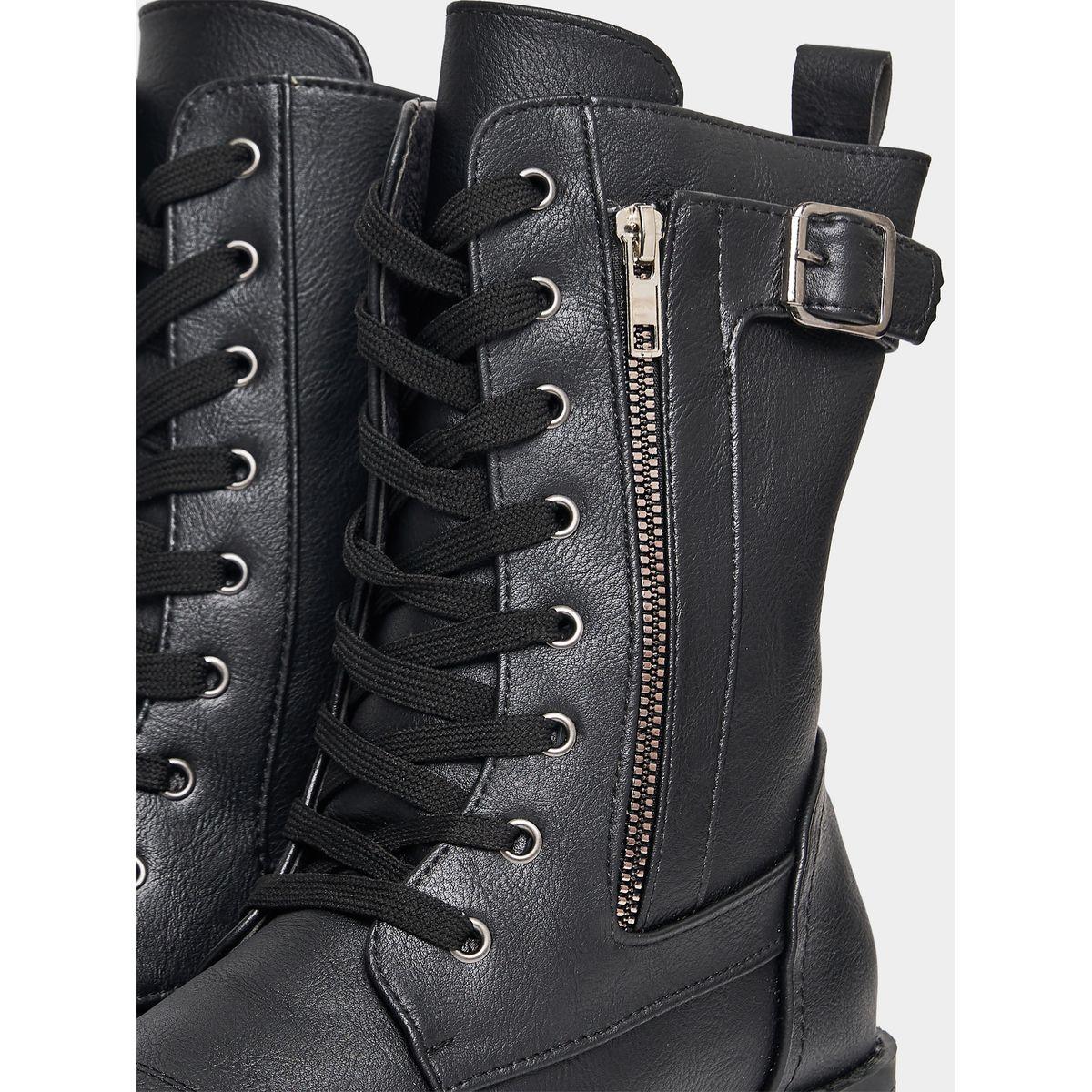 Styli Spliced Paneled Zip Up Western Boots-women-shoes-boots-image-5