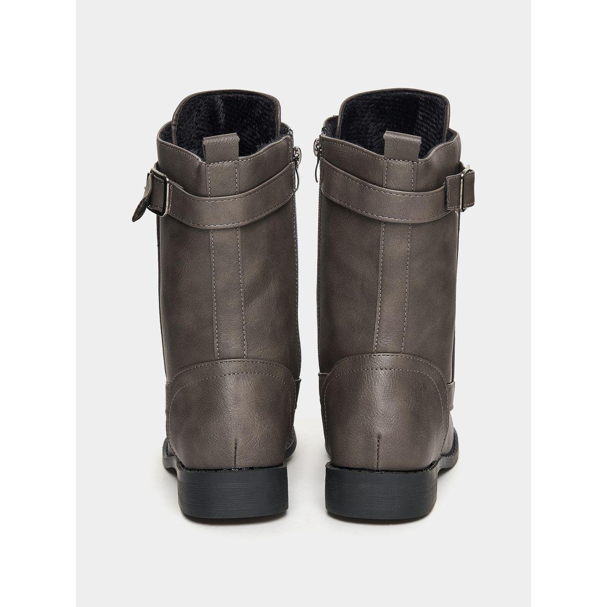 Styli Spliced Paneled Zip Up Western Boots-women-shoes-boots-image-3