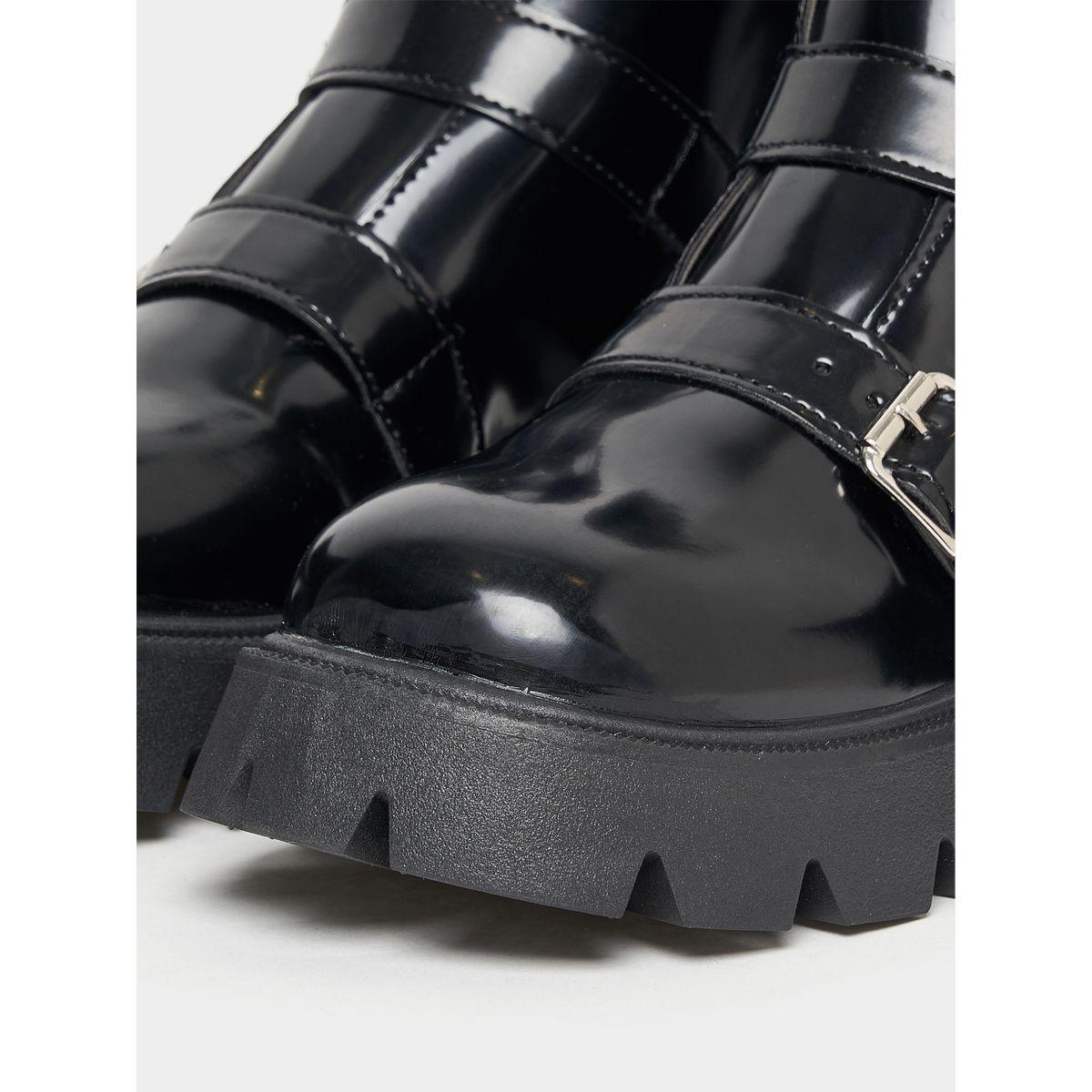 Styli Buckle Strap Zip Back Combat Boots-women-shoes-boots-image-5