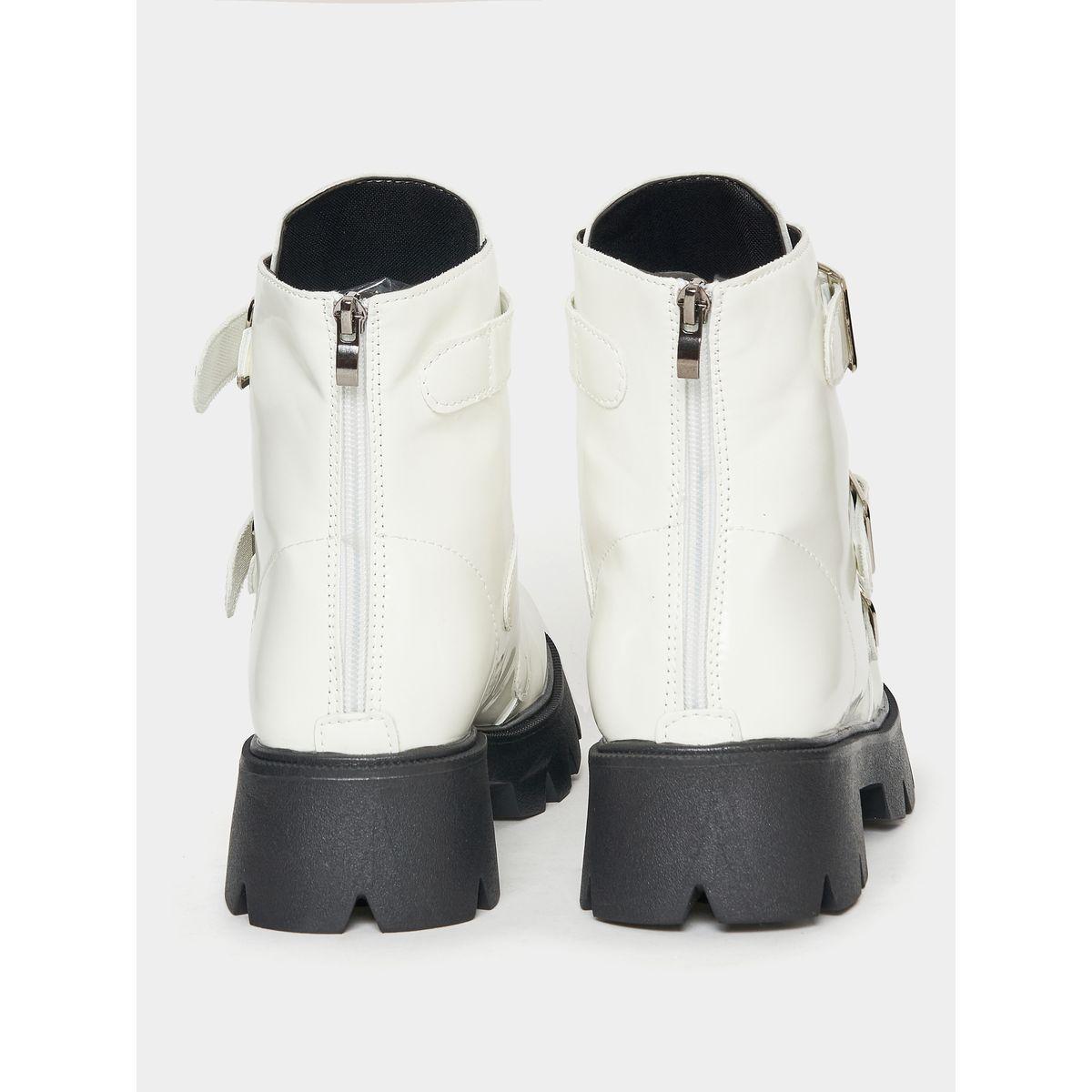 Styli Buckle Strap Zip Back Combat Boots-women-shoes-boots-image-4