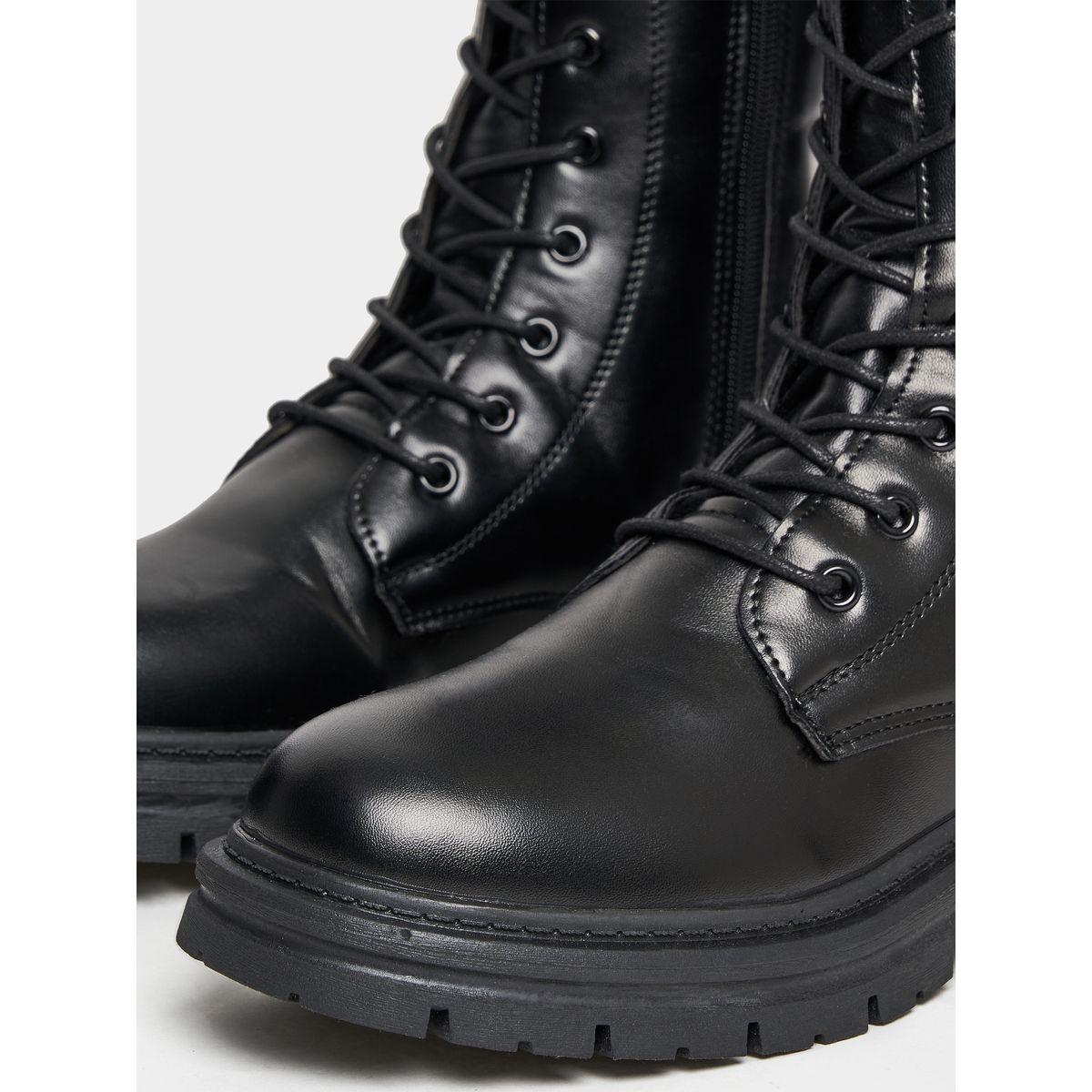 Styli Calf Lace Up And Buckle Combat Boots-women-shoes-boots-image-6