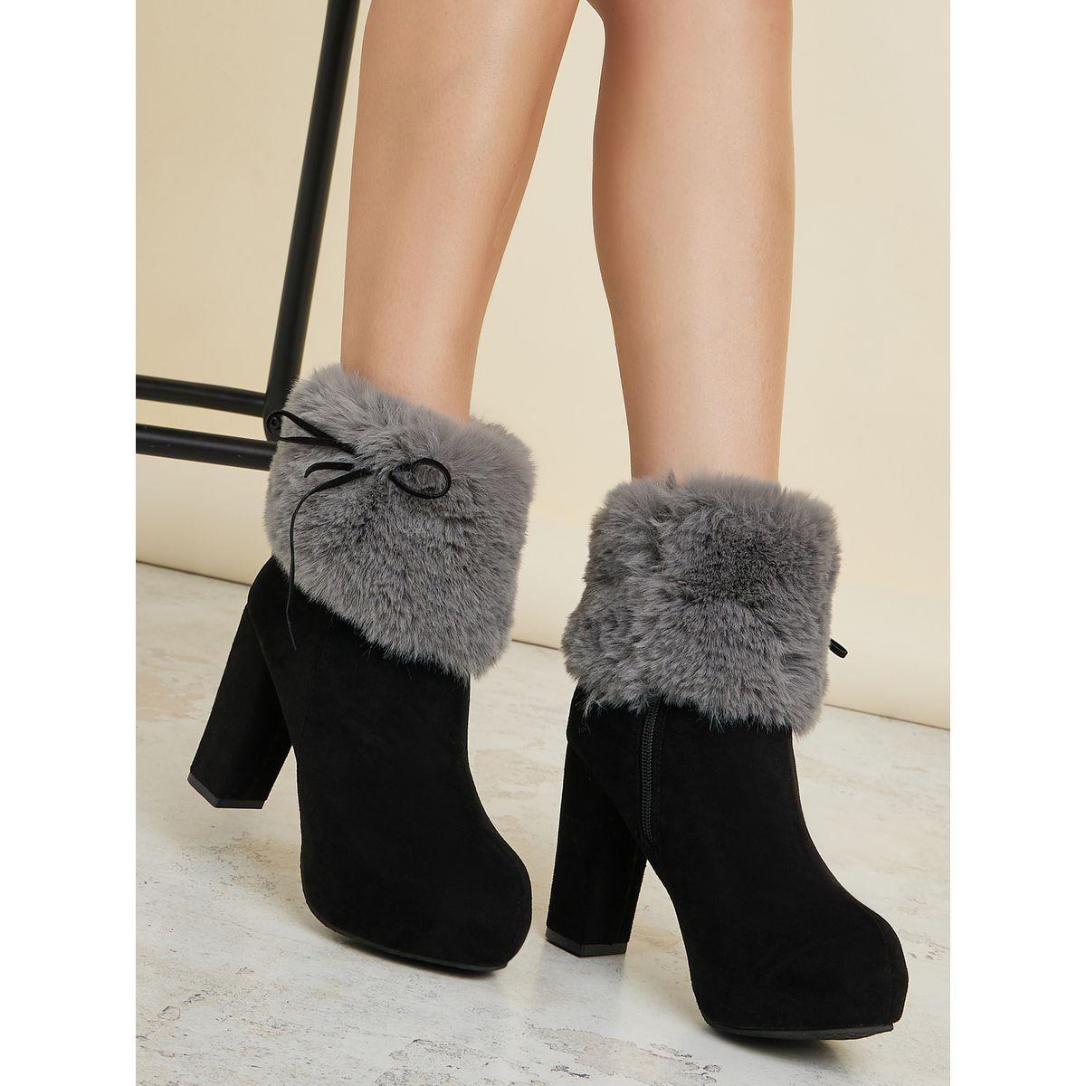 Styli Platform Fluff Cuff Ankle Boot-women-shoes-boots-image-1