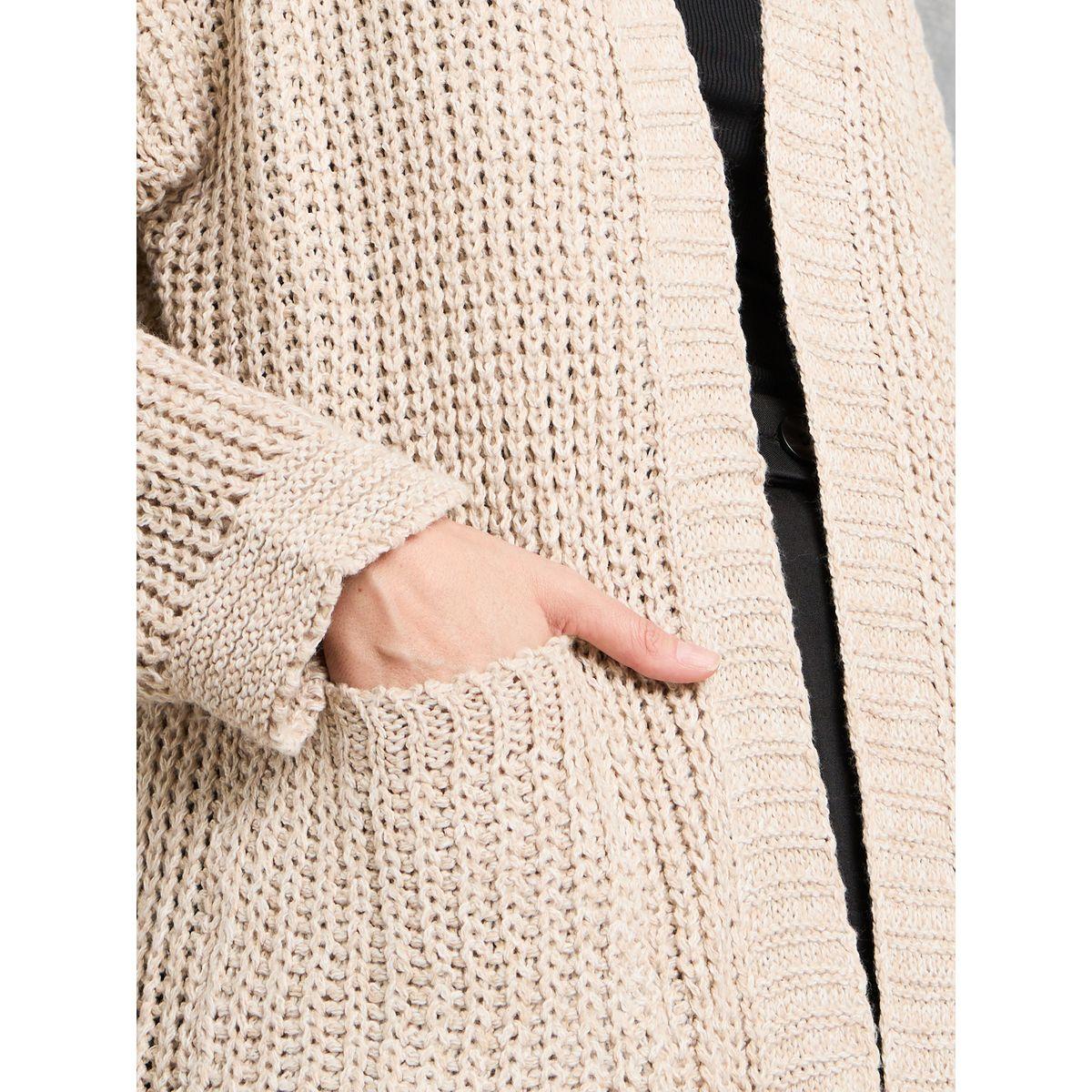 كارديجان محبوك سادة مع جيوب-women-winterwear-cardigansandjumpers-cardigans-image-3