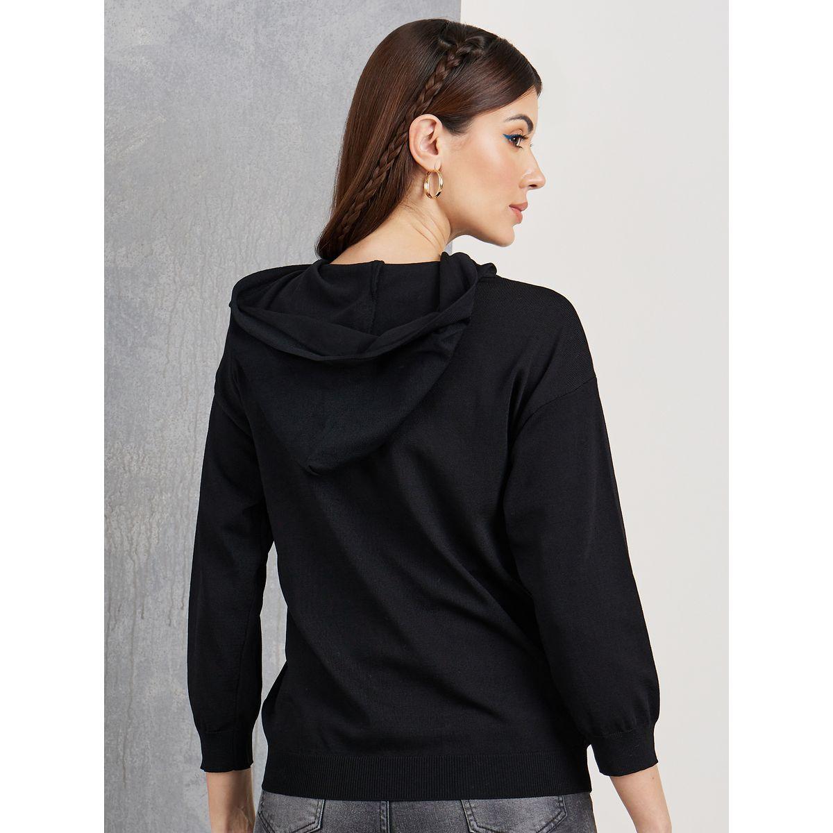 Styli Solid Regular Fit Knit Hoodie Top-women-clothing-shirtsandblouses-blouses-image-5