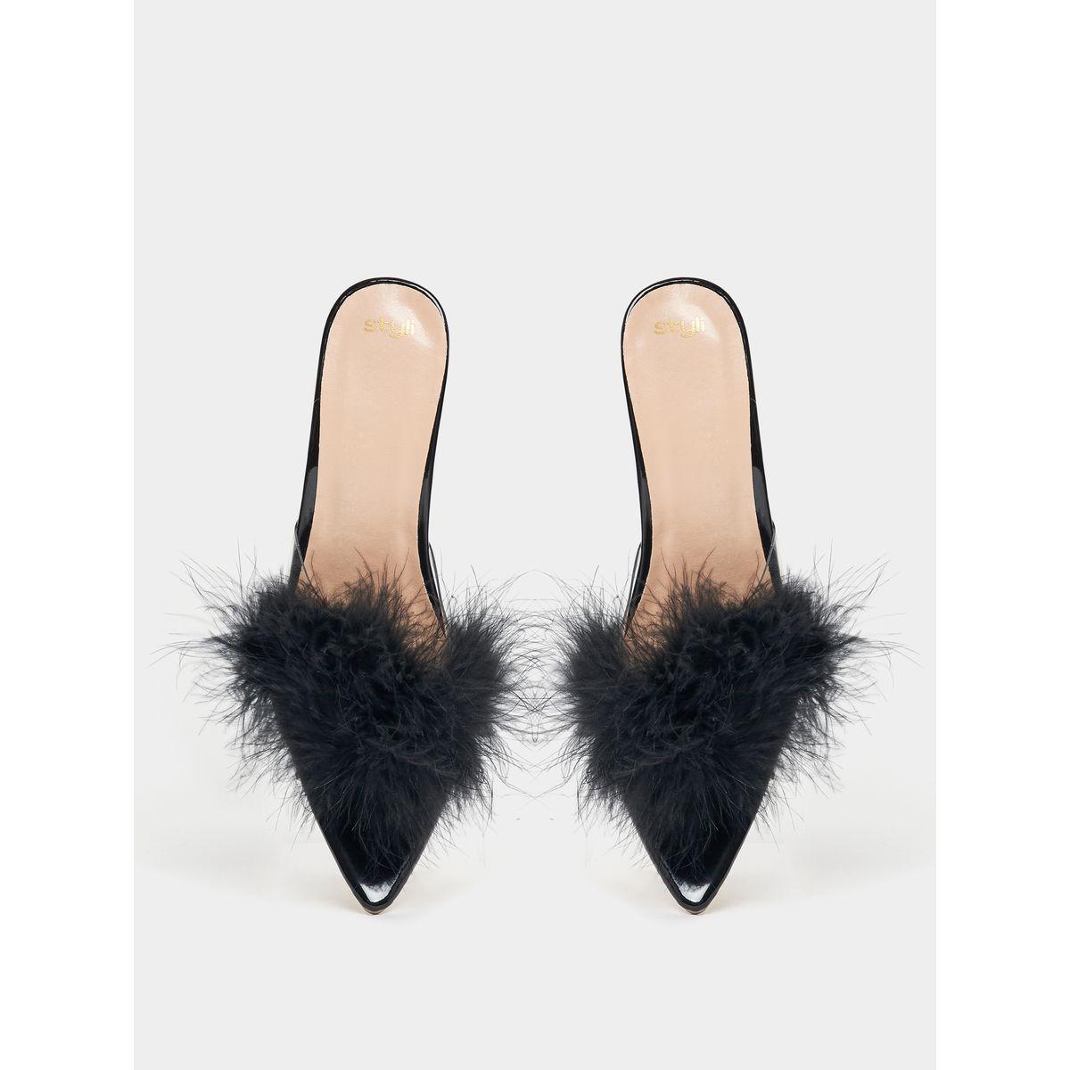 Styli Fluff Strap High Heel Sandals-women-shoes-heels-image-4