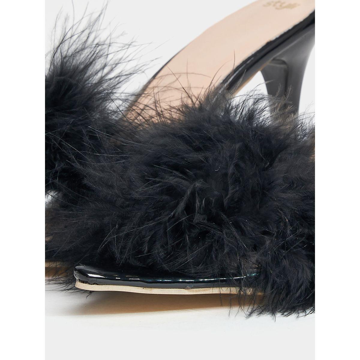 Styli Fluff Strap High Heel Sandals-women-shoes-heels-image-5