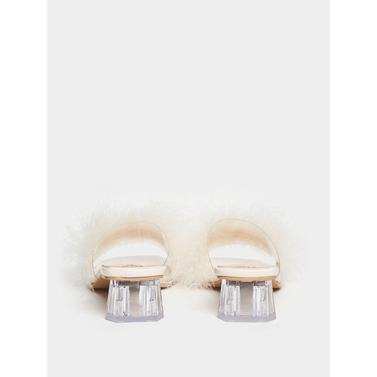 Styli Fluff Strap Block Heel Sandals-women-shoes-heels-image-4