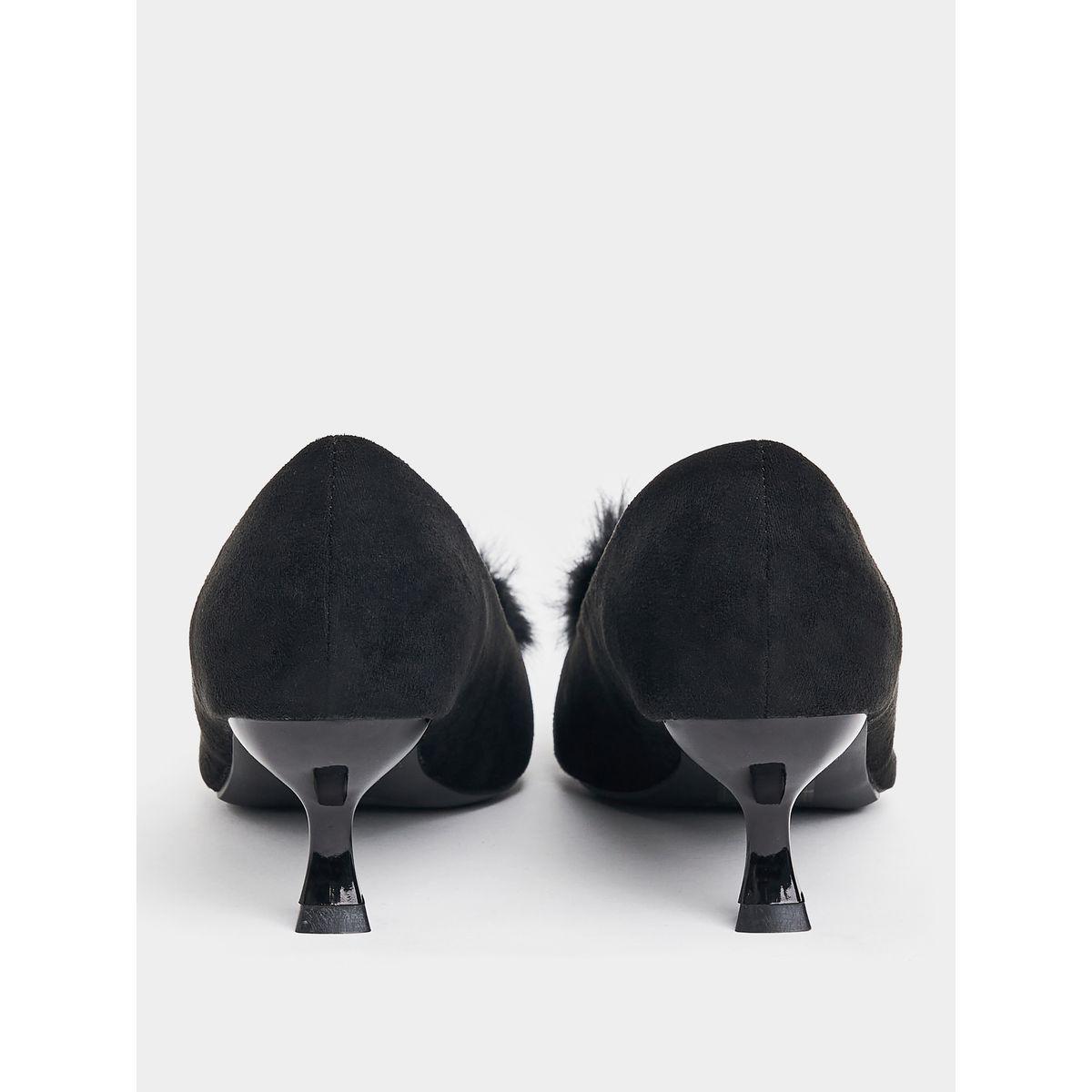 Styli Faux Fur Detail Pointed Toe Pumps-women-shoes-heels-image-3