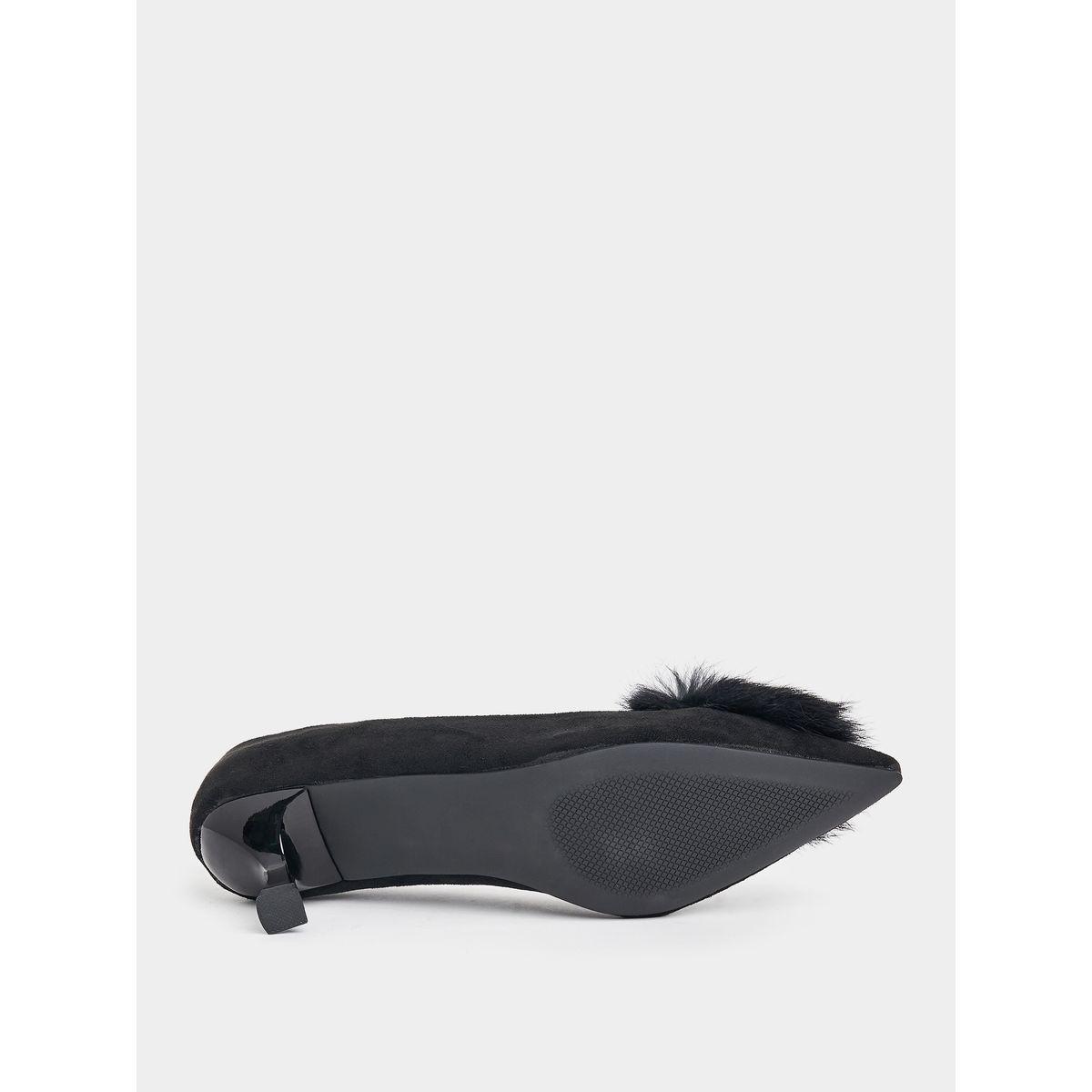 Styli Faux Fur Detail Pointed Toe Pumps-women-shoes-heels-image-6