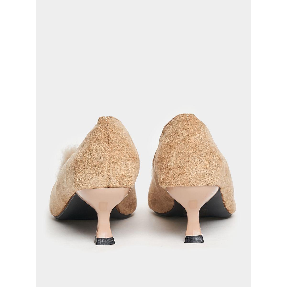Styli Faux Fur Detail Pointed Toe Pumps-women-shoes-heels-image-3
