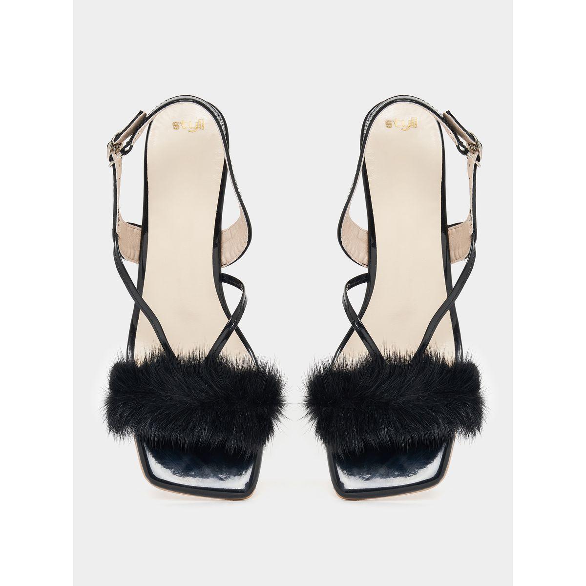 Styli Faux Fur Ankle Strap Sandals-women-shoes-heels-image-4