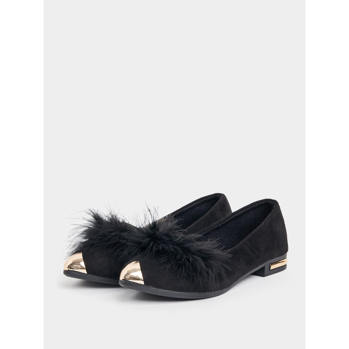 Styli Faux Feather Cap Pointed Toe Shoes-women-shoes-heels-image-2