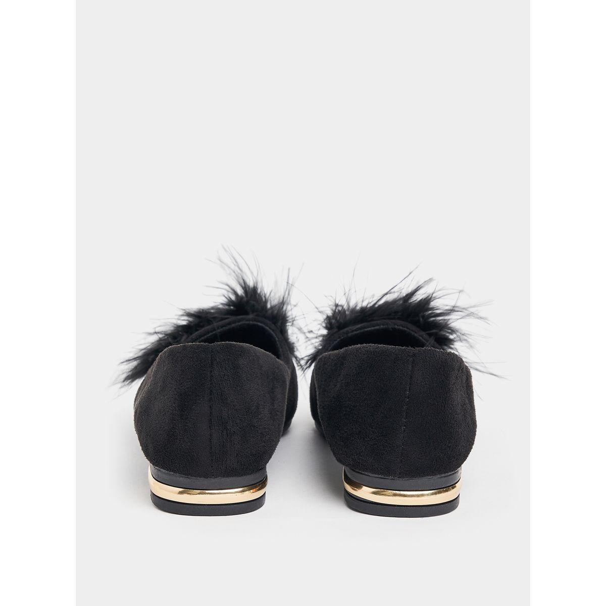 Styli Faux Feather Cap Pointed Toe Shoes-women-shoes-heels-image-3