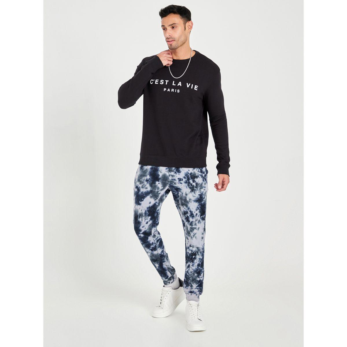 Styli Minimal Slogan Text Print Detail Knit Sweatshirt-men-winterwear-hoodiesandsweatshirts-image-2
