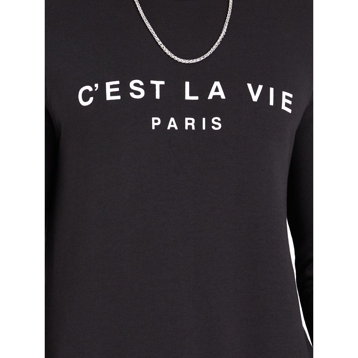 Styli Minimal Slogan Text Print Detail Knit Sweatshirt-men-winterwear-hoodiesandsweatshirts-image-3