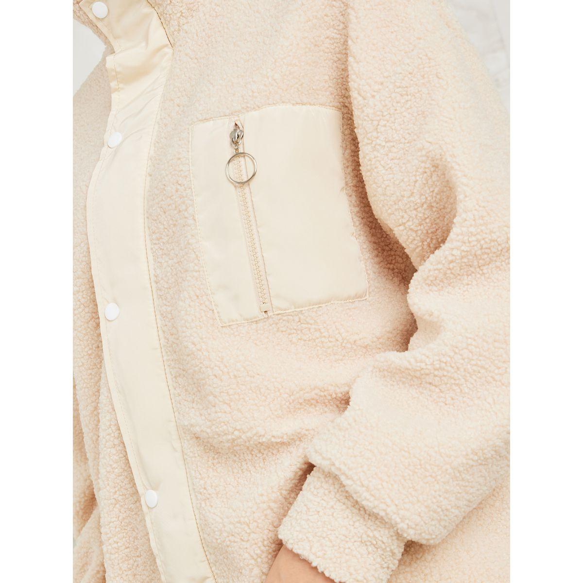 Styli Elevate Regular Fit Fleece Jacket With Zip Pocket-women-winterwear-coatsandjackets-jackets-image-4