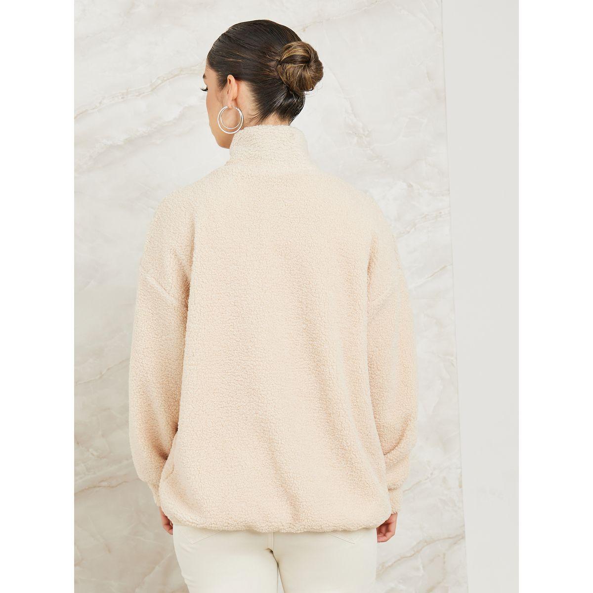 Styli Elevate Regular Fit Fleece Jacket With Zip Pocket-women-winterwear-coatsandjackets-jackets-image-5