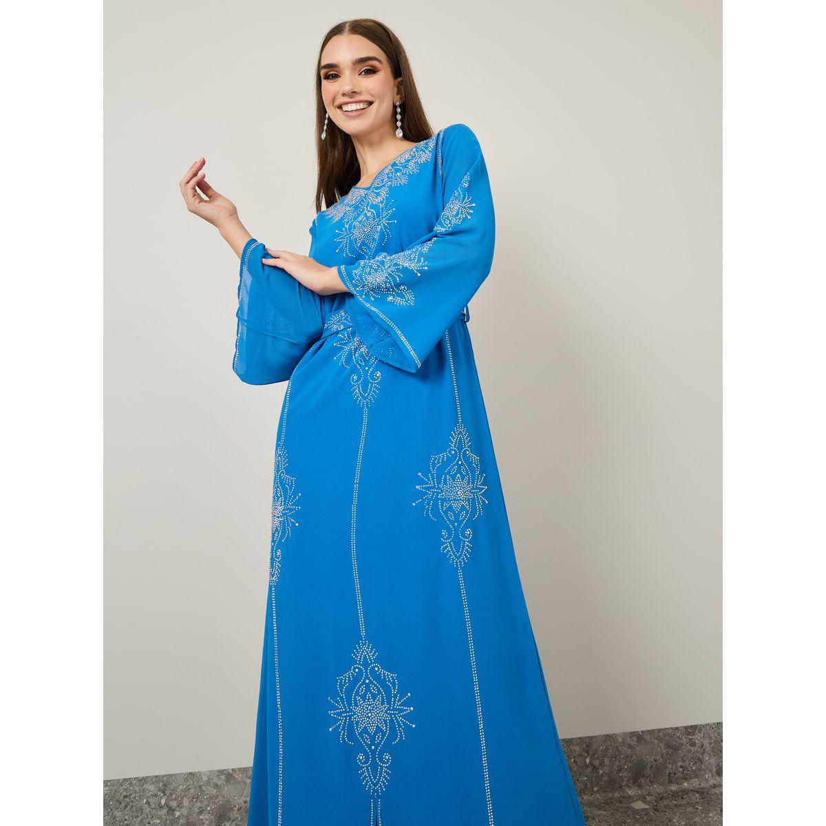 Styli Embellished Tie Up Jalabiya-women-arabicclothing-jalabiyas-image-2