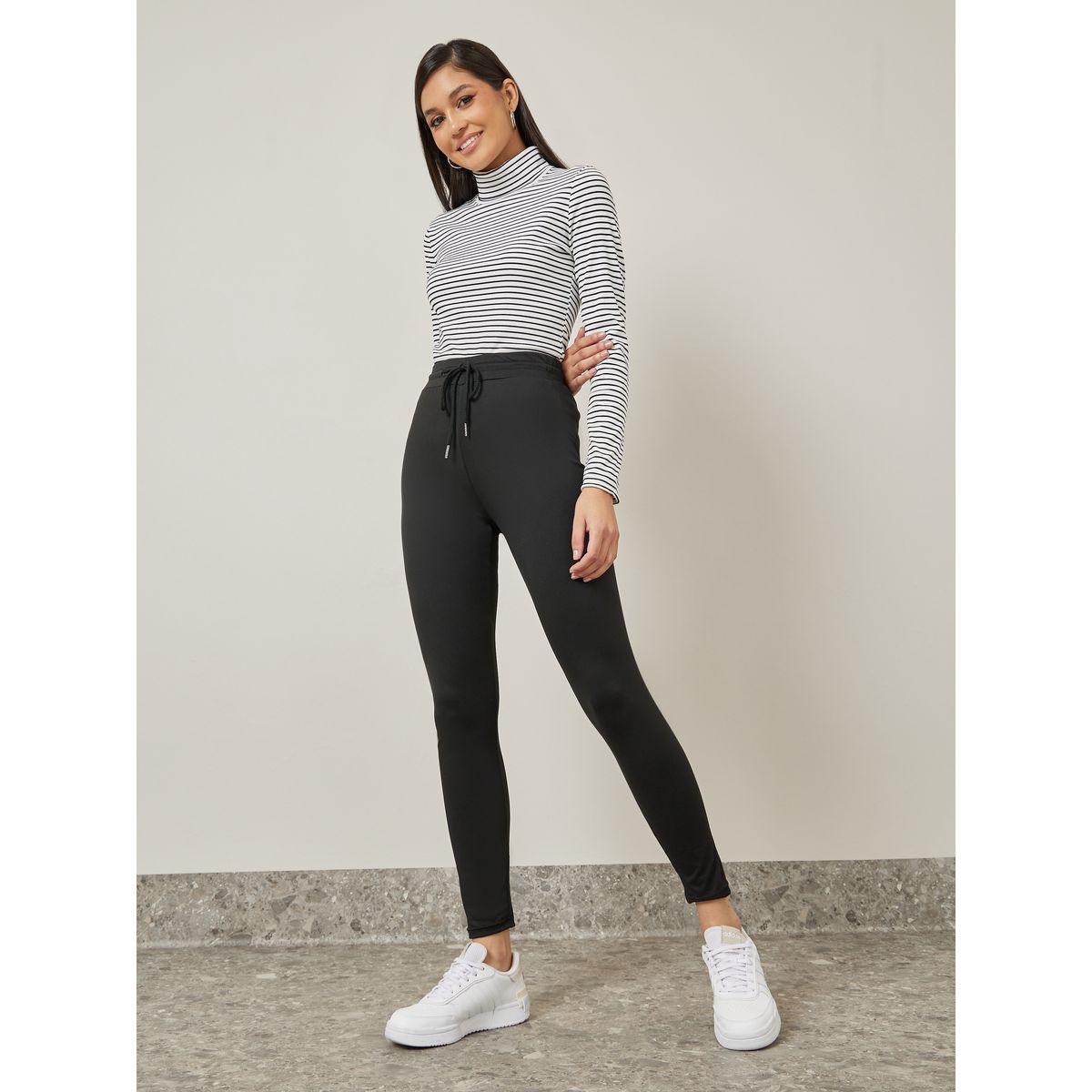 ليقنز سادة برباط خصر-women-clothing-bottoms-leggings-image-1