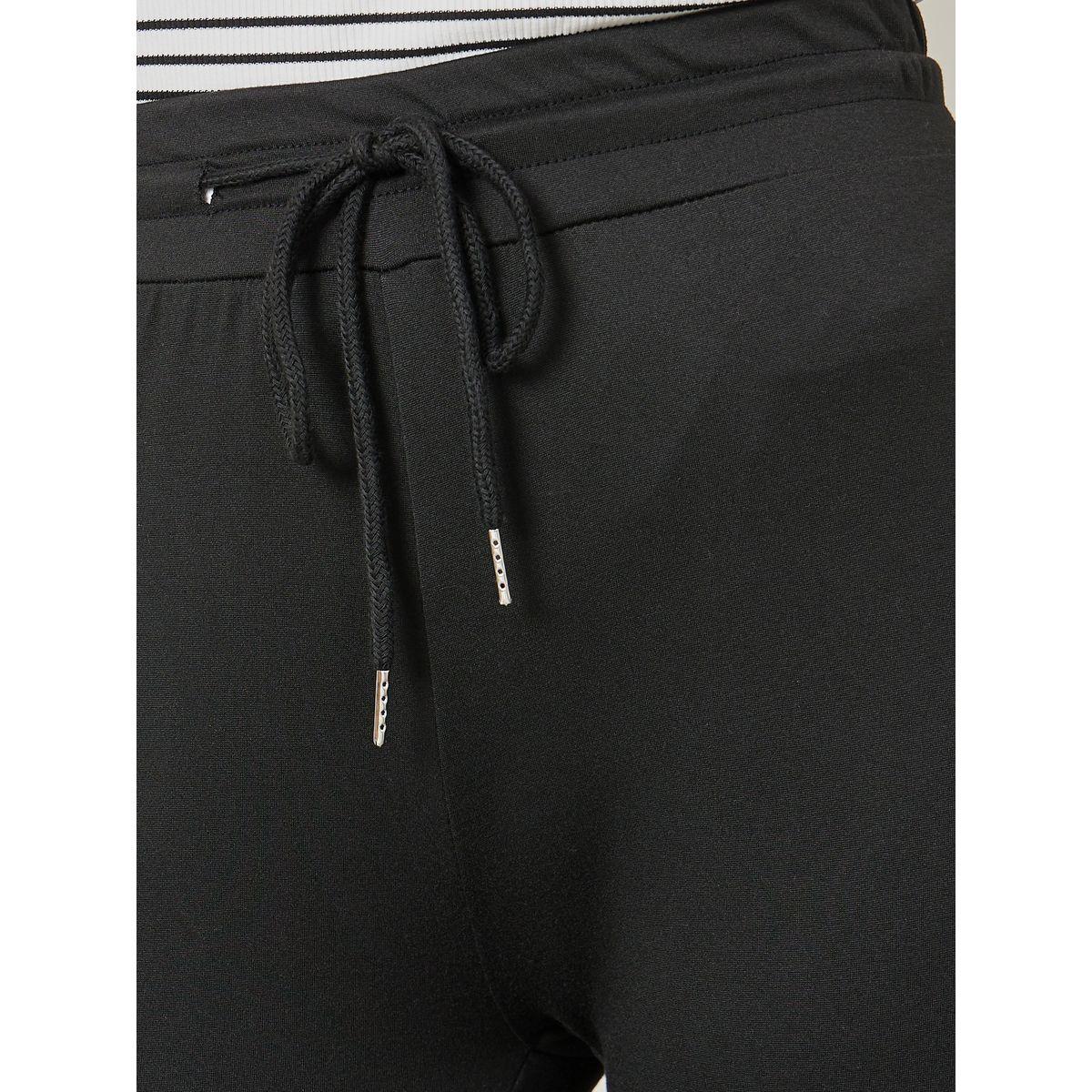 Styli Solid Leggings With Drawcord Closure-women-clothing-bottoms-leggings-image-3
