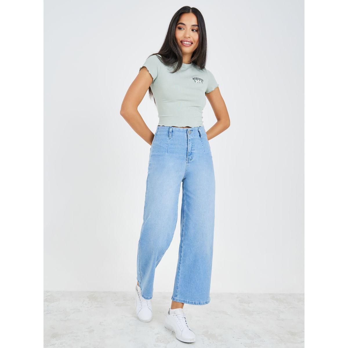 جينز قصير بأرجل واسعة-women-clothing-bottoms-jeans-image-1