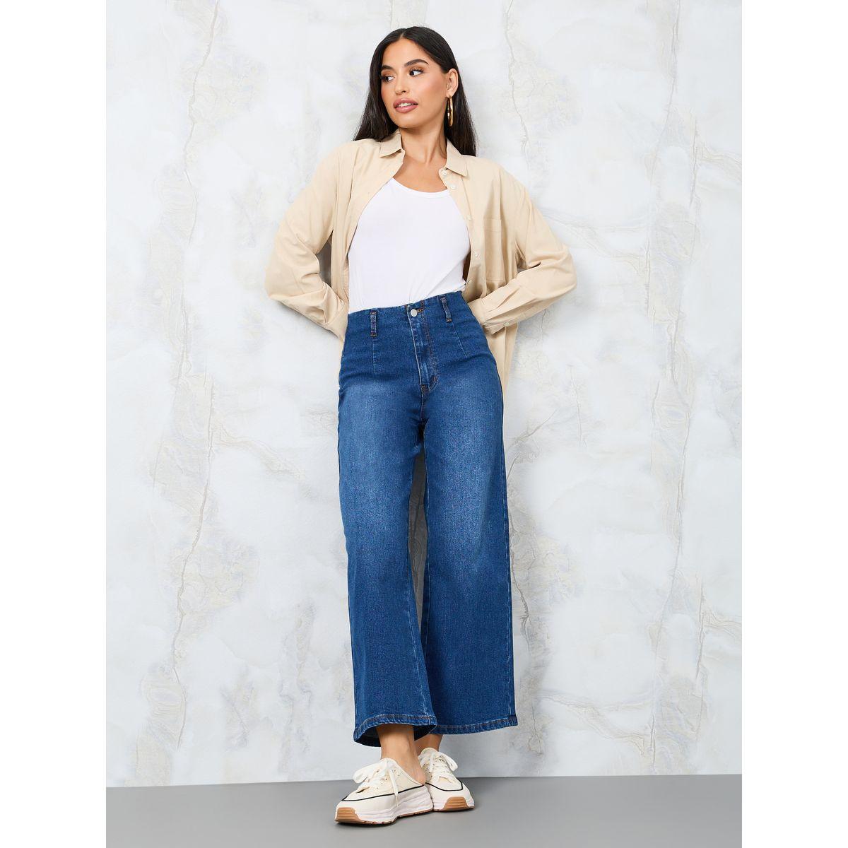 جينز قصير بأرجل واسعة-women-clothing-bottoms-jeans-image-1