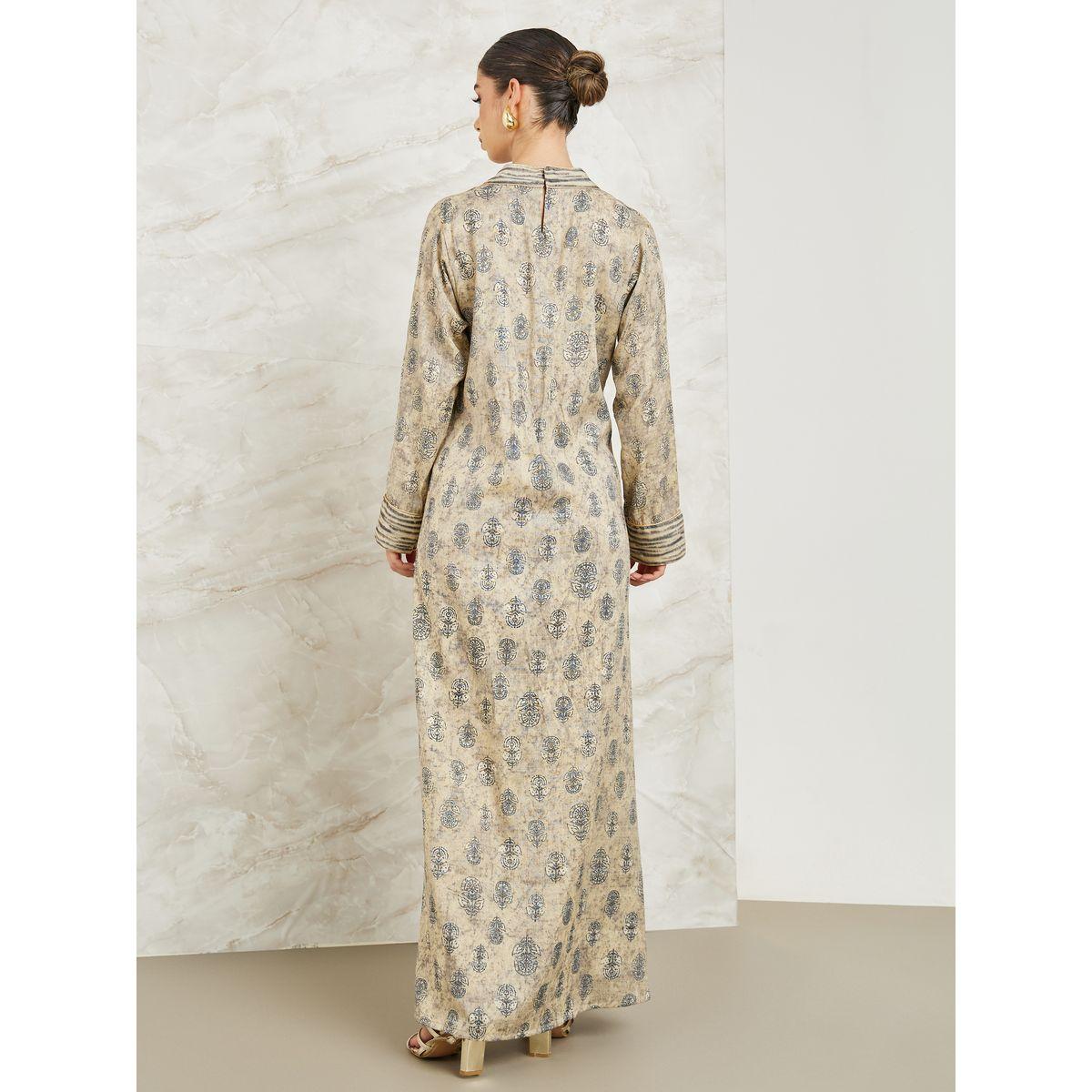 Maxim Creation X Styli All Over Block Print Jalabiya-women-arabicclothing-jalabiyas-image-4