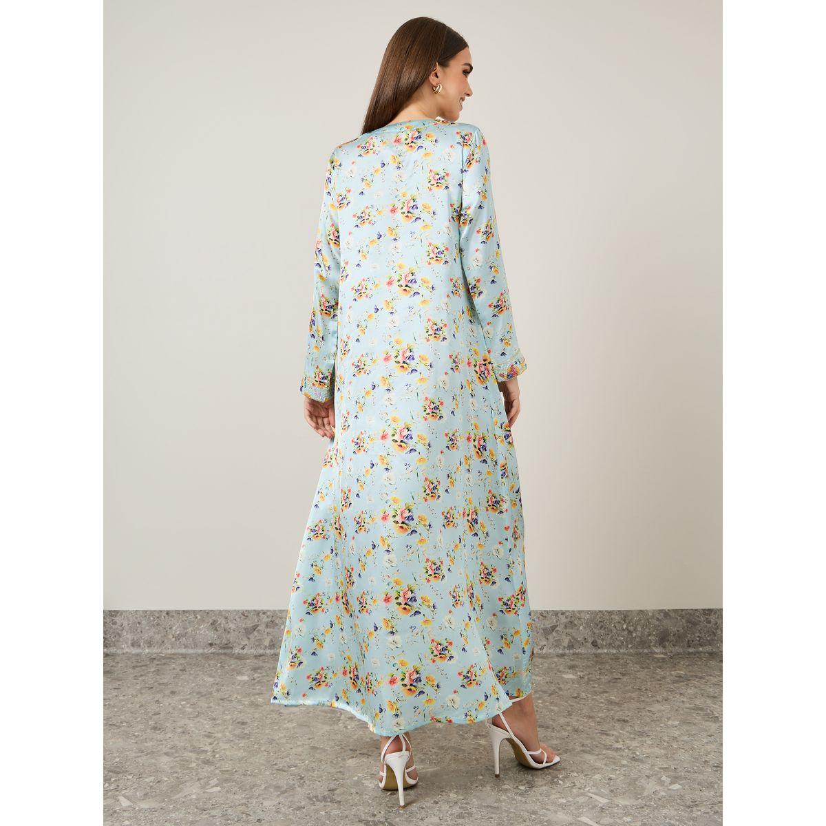 Printed Mukhawar Jalabiya with handwork-women-arabicclothing-jalabiyas-image-4