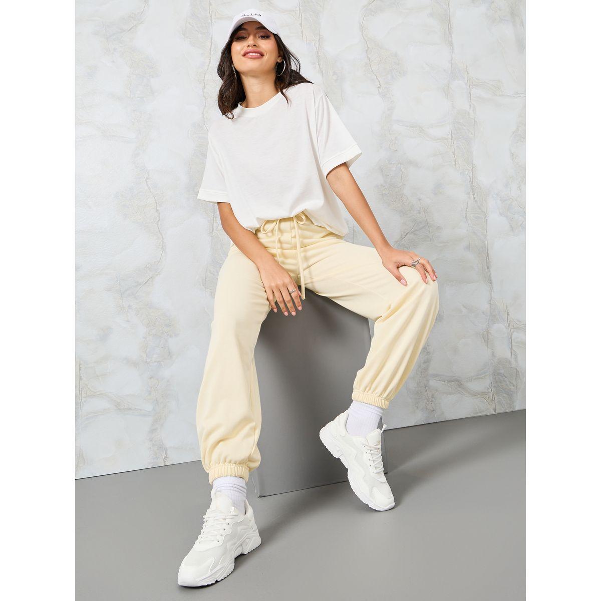جوغر بقصة مريحة وحافة مكبلة-women-clothing-bottoms-joggers-image-1