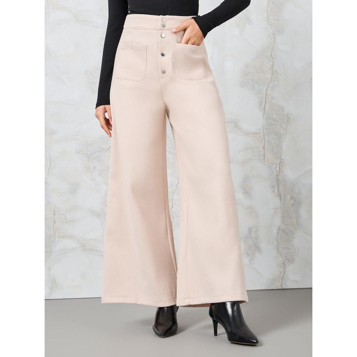 Styli High Rise Wool Like Wide Leg Tailored Pants-women-clothing-bottoms-trousers-image-1