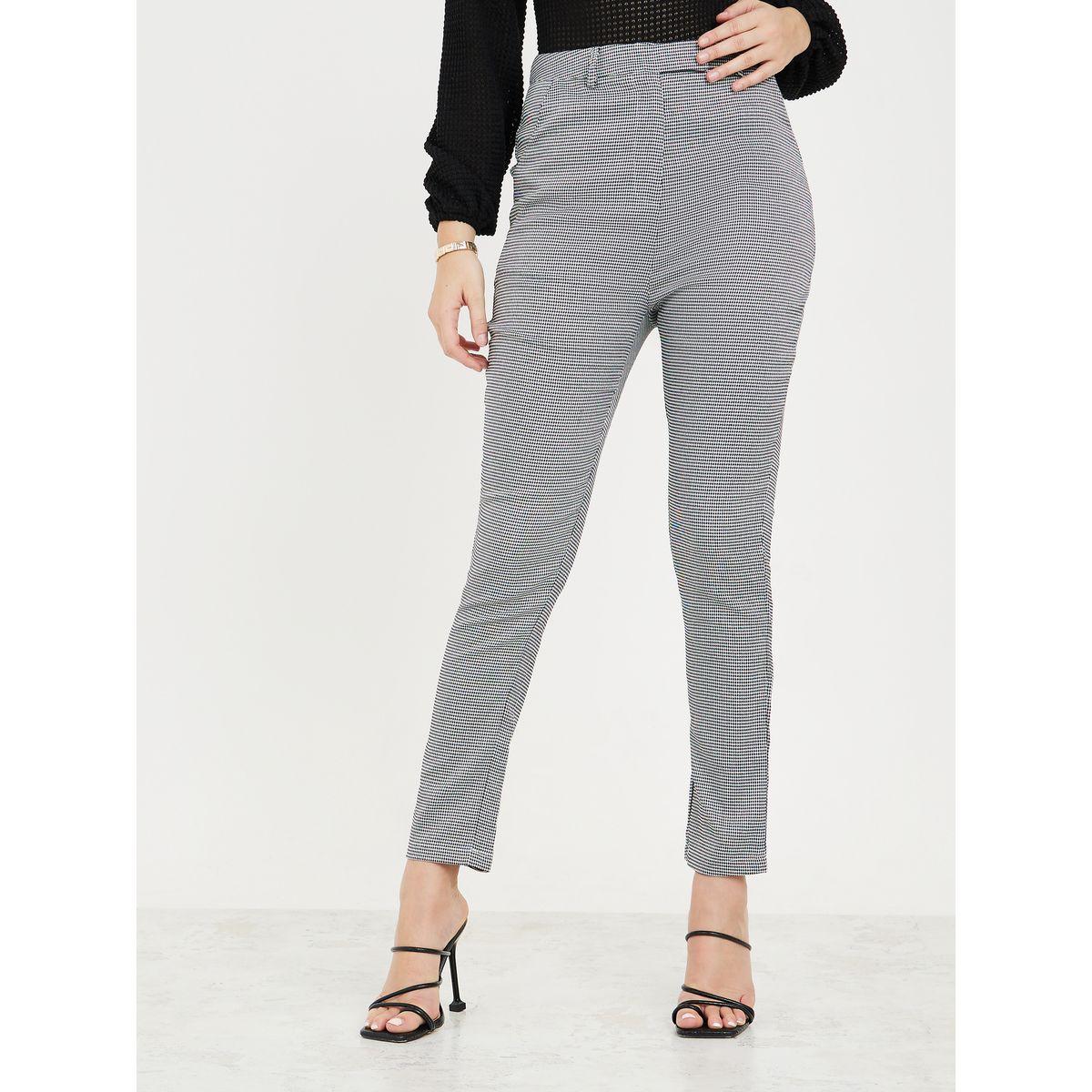Styli Gingham Check Mid Rise Tailored Pants-women-clothing-bottoms-trousers-image-1