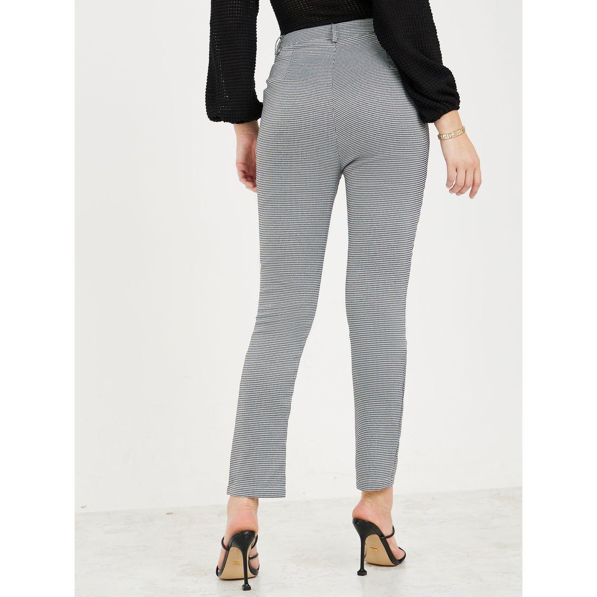 Styli Gingham Check Mid Rise Tailored Pants-women-clothing-bottoms-trousers-image-4