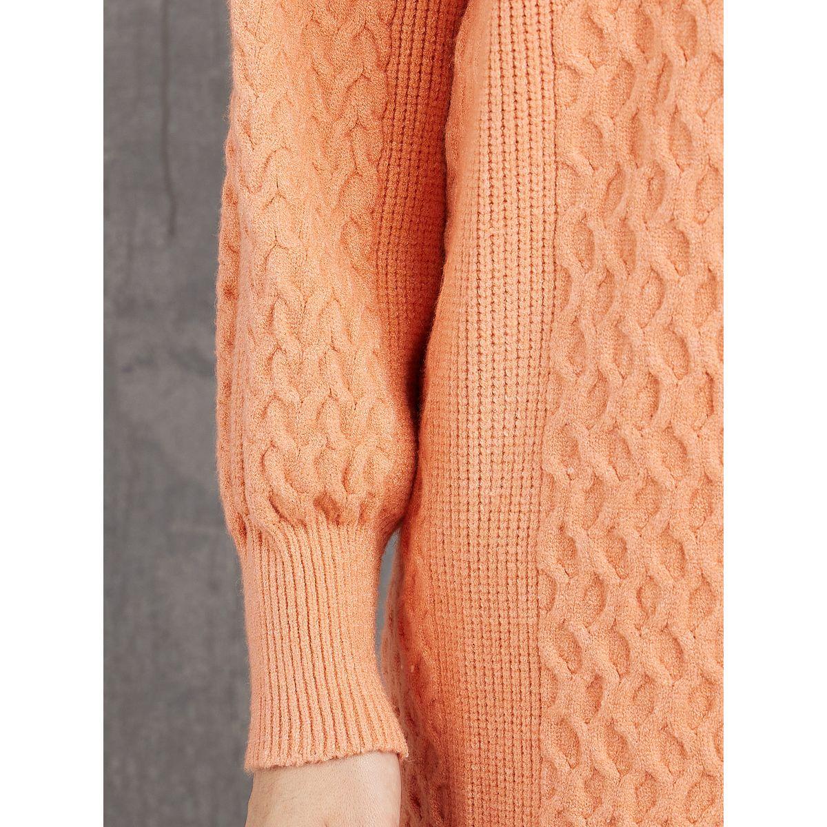 Styli Cable Knit Open Front Longline Cardigan-women-winterwear-cardigansandjumpers-cardigans-image-3