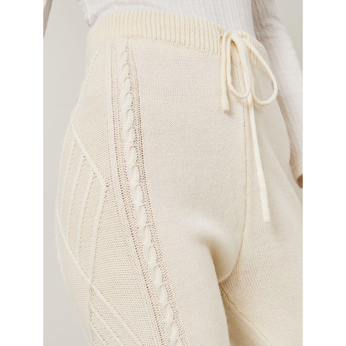 Styli Cable Knit Textured Pants with Drawstring-women-clothing-bottoms-trousers-image-3