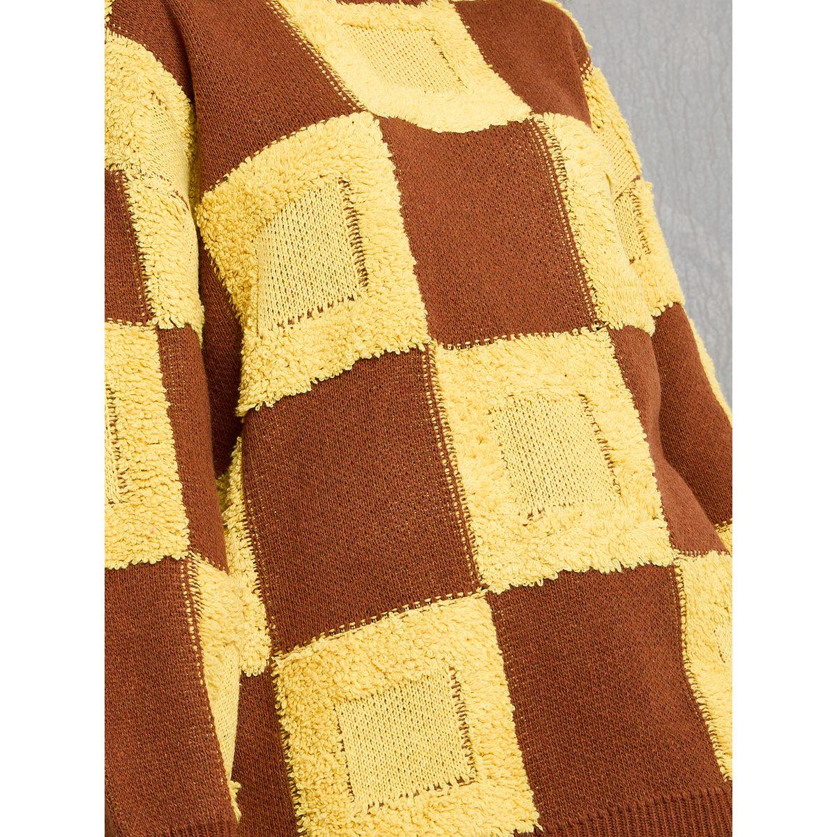 Styli Oversized Checker Pattern Drop Shoulder Sweater-women-clothing-cardigansandjumpers-jumpers-image-3