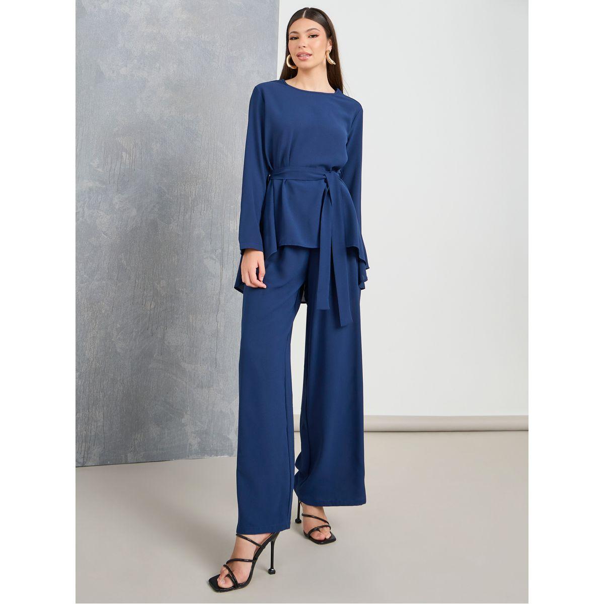 طقم منسق من ( بنطال + بلوزة )-women-clothing-coordsets-image-1