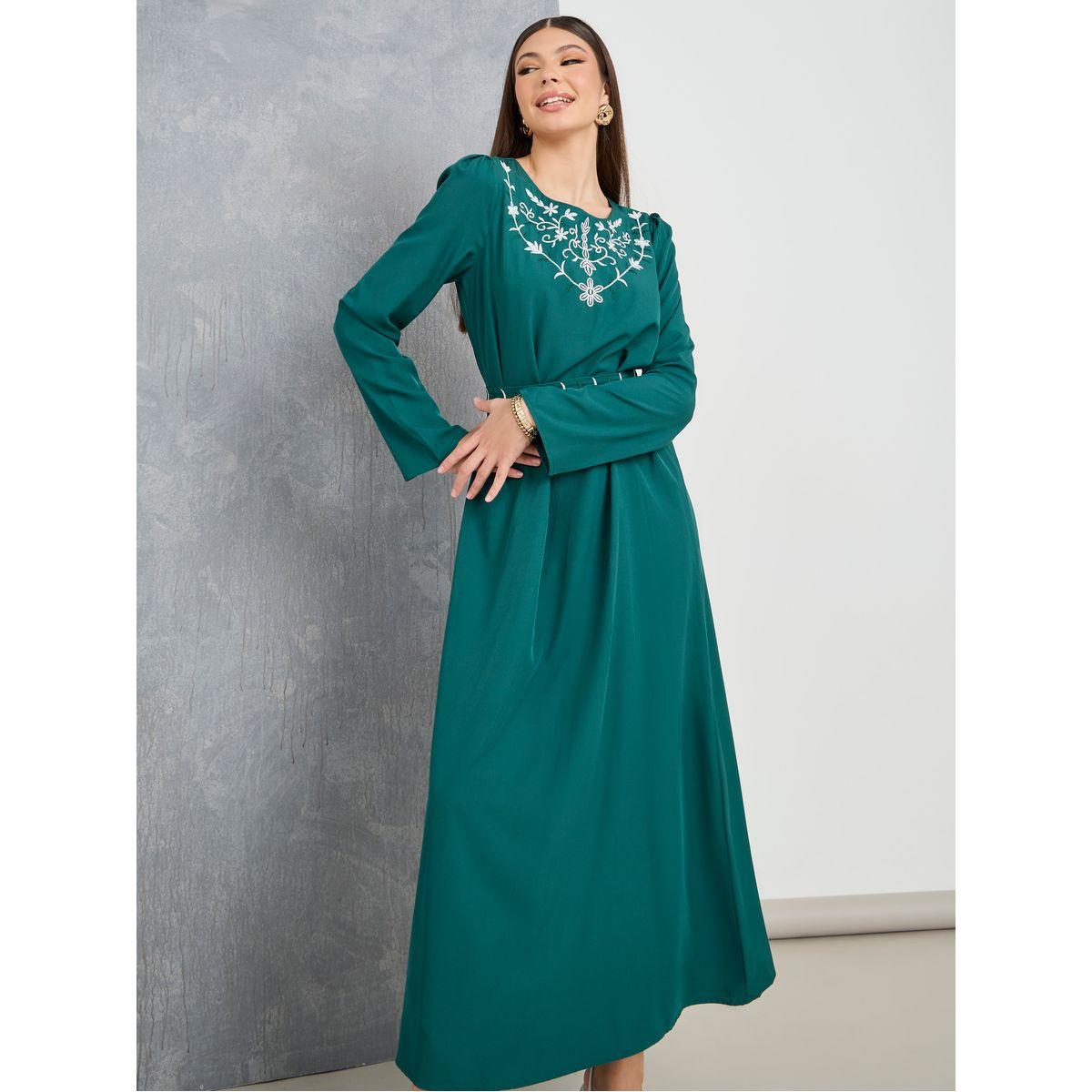 فستان طويل بحزام خصر-women-clothing-dresses-image-2