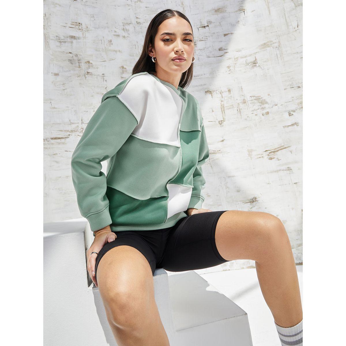 Styli Elevate Oversized Colorblock Seam Drop Shoulder Sweatshirt-women-winterwear-hoodiesandsweatshirts-sweatshirts-image-1