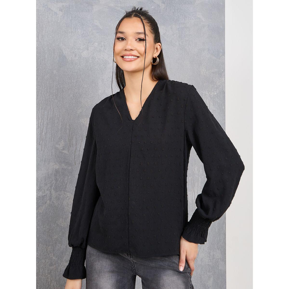 Styli Swiss Dot Detail Relaxed Fit Blouse-women-clothing-shirtsandblouses-blouses-image-3