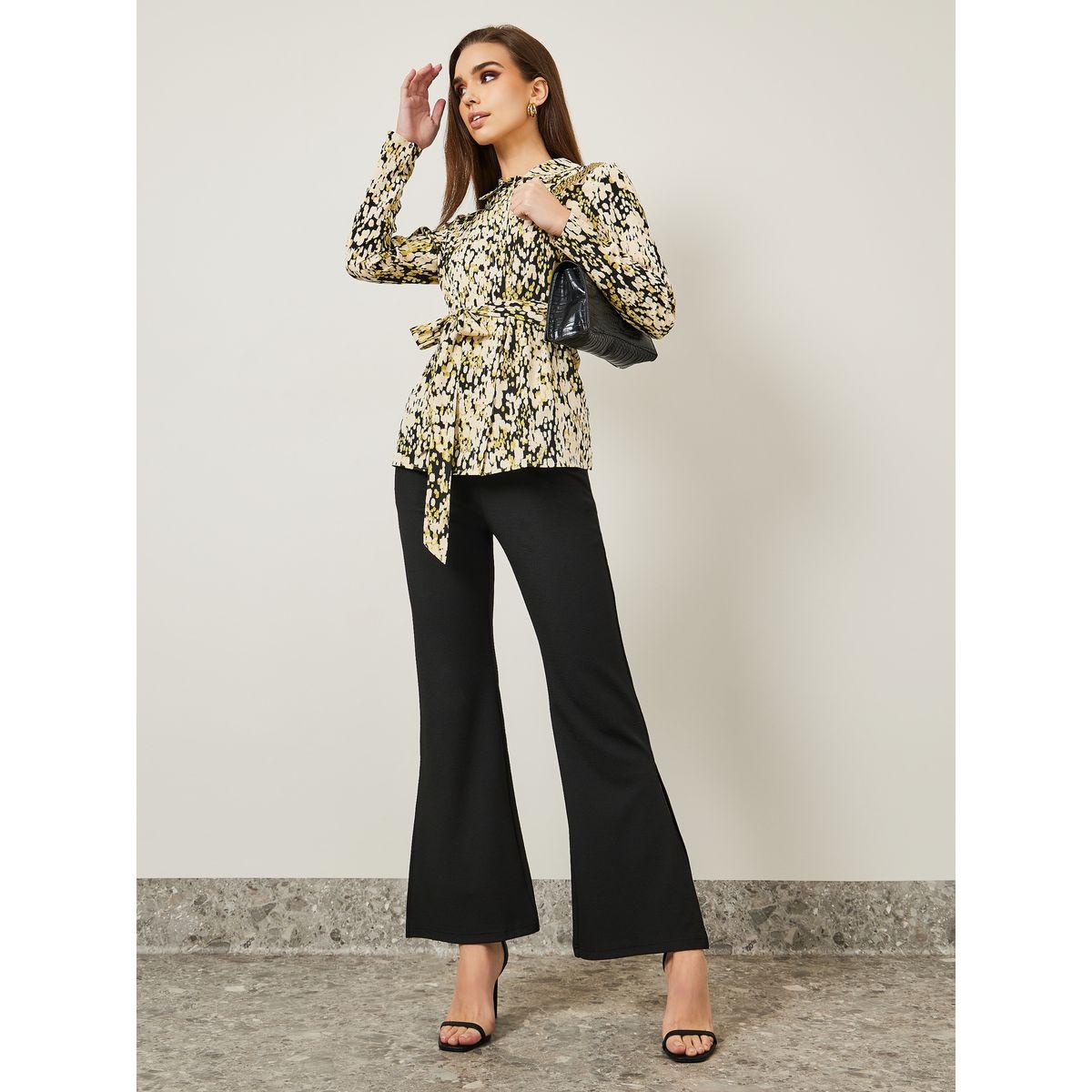 Styli All Over Print Regular Shirt with Tie Belt-women-clothing-shirtsandblouses-shirts-image-1