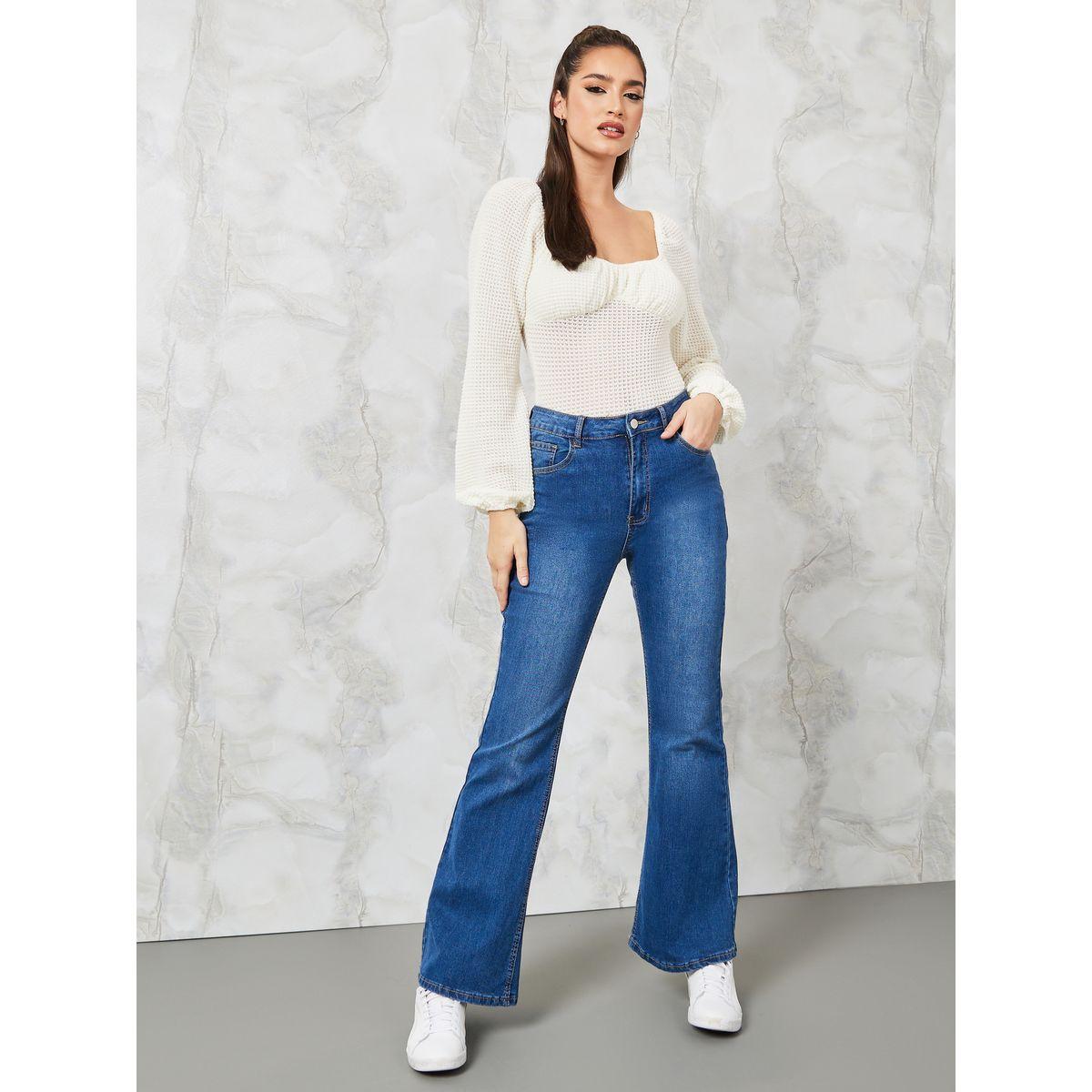 Styli Textured Wide Neck Fitted Bodysuit-women-clothing-tshirts-image-3
