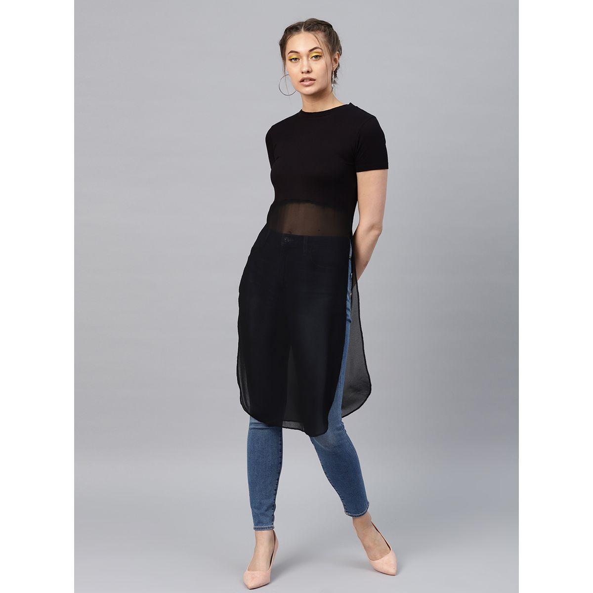 Sassafras X Styli Sheer Side Slit Longline Top-women-clothing-shirtsandblouses-blouses-image-1