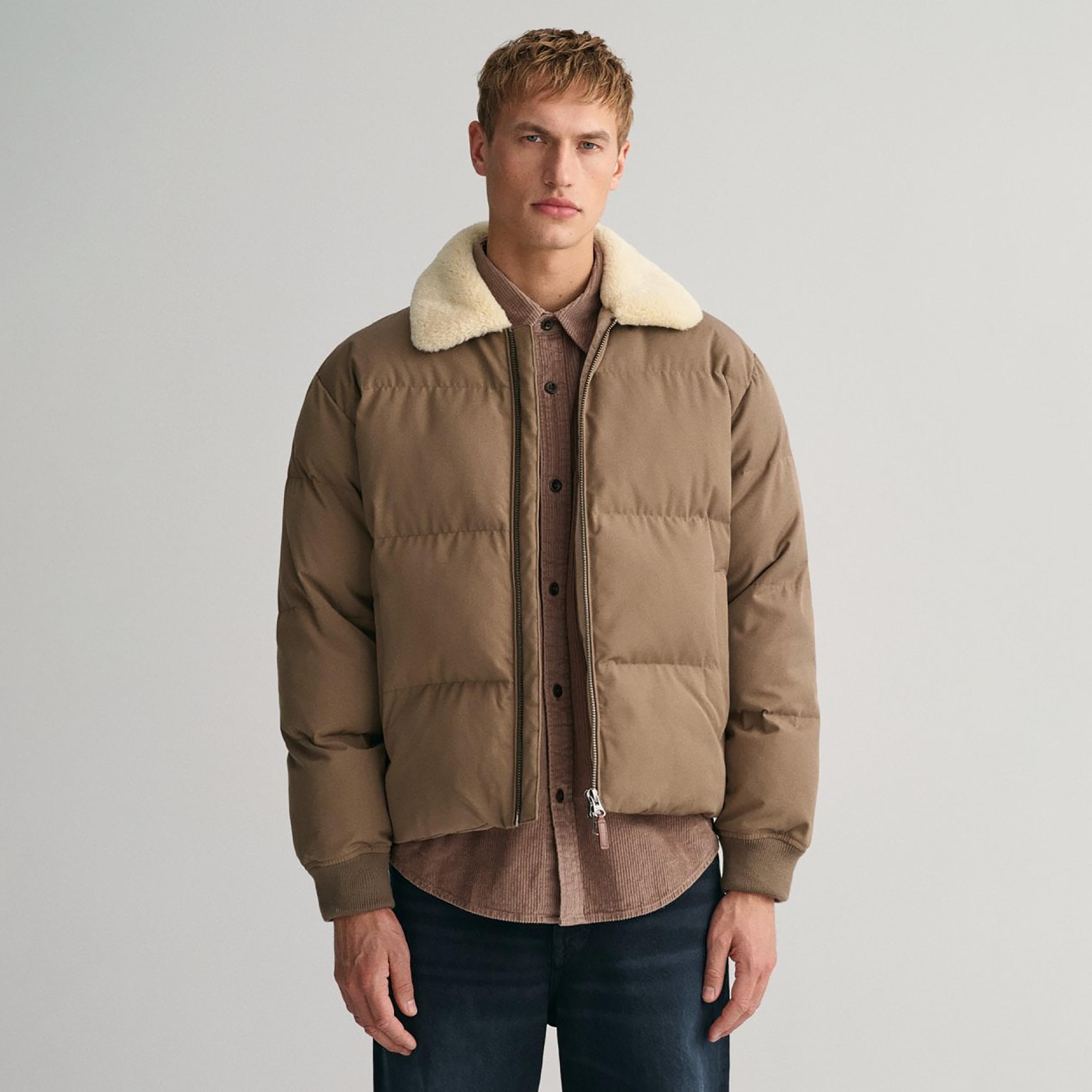 جاكيت منتفخة بياقة فرو مبطنة من جانت-men-clothing-jacketsandblazers-jackets-image-1