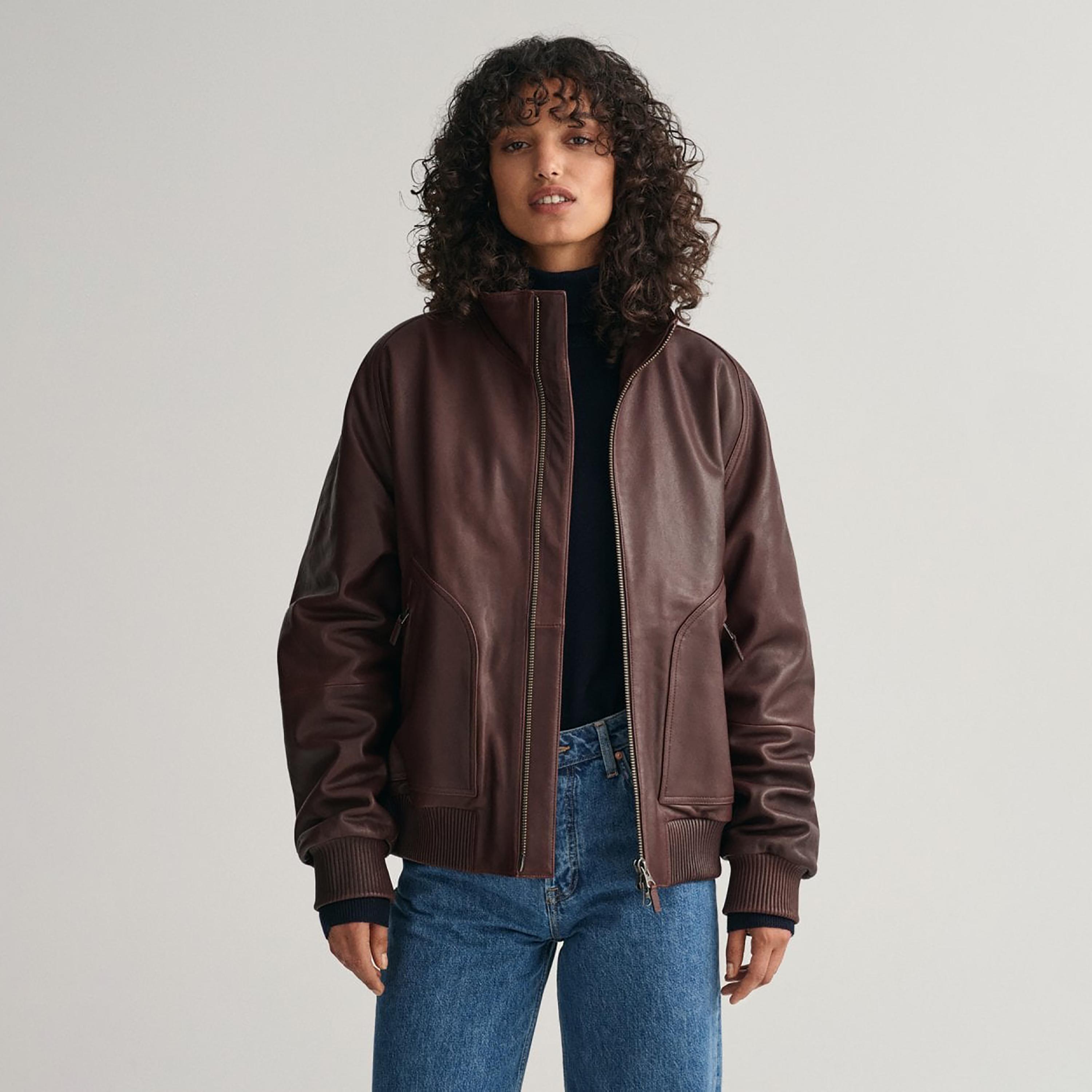 Gant Plain High Neck Jacket-women-winterwear-coatsandjackets-jackets-image-1